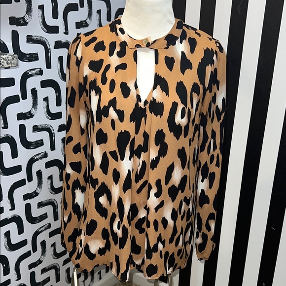 Peach Love California Tops - Peach Love California Animal Print Blouse